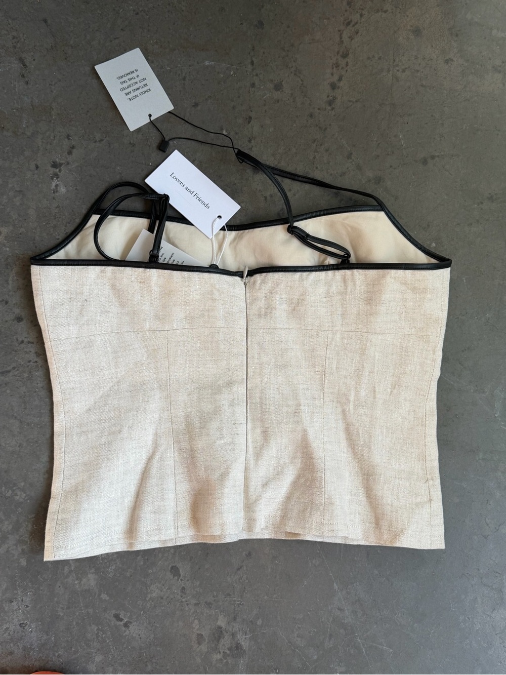 NWT Lovers + Friends × Maggie MacDonald Miles Top in Natural & Black | MEDIUM - Picture 3 of 5